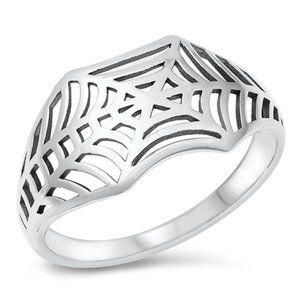 Sterling Silver Spider Web Ring 925 Fashion Band